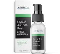 YEOUTH Acido Glicolico Peeling Viso con Retinolo e Tè Verde, Esfoliante Peeling Glicolico Acido 30% Gel Professionale 30ml
