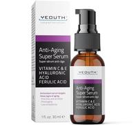 YEOUTH Antietà Super Viso Serum con Vitamina C, Acido Ferulico e Acido Ialuronico Puro, Notte Serum, Antirughe e Antimacchia Serum, Viso Uomo e Antirughe Donna Skincare 30ml
