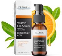 YEOUTH Siero Viso Vitamina C e E con Acido Ialuronico Viso, Idratante Siero Vitamina C Mira All'Aspetto di Una Pelle Dall'Aspetto Uniforme 30ml