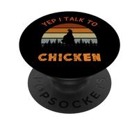 Yep I Talk To Chickens - Simpatico animale per gli amanti degli animali PopSockets PopGrip Adesivo