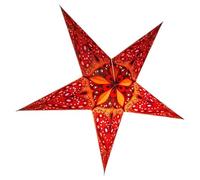 YEPSIO Paralume di carta a forma di stella, grande 60 cm, decorazione da appendere per Natale, matrimonio, casa, festa di compleanno, pieghevole, stella a 5 punte (arancione glitterato, verde, rosa)