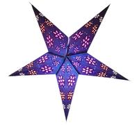YEPSIO Paralume di carta a forma di stella, grande 60 cm, decorazione da appendere per Natale, matrimonio, casa, festa di compleanno, pieghevole, stella a 5 punte (viola glitterato)
