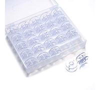YEQIN 25 bobine per macchina da cucire, con custodia, bobine Sa156, classe 15, bobine in plastica compatibili con macchina da cucire e ricamo Brother Singer (25 bobine con scatola)