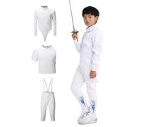 YEQING 350N Fencing Jacket Uniform Suit (Pants/Jacket/Vest Set) Men Women Fencing Training Protective Suit for Foil Epee Saber(Left Hand,46)