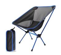 YEQING Portable Outdoor Moon Camping Chair, Ultra-Light Aluminum Alloy Folding Backrest Chair, Lightweight Leisure Seat for Camping & Travel(Blue)
