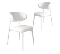 YEQING Set di 2 Sedie da Pranzo in Pelle, Cucina e Sala, Sedia con Schienale ad Arco per, Casa(L)