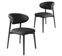 YEQING Set di 2 Sedie da Pranzo in Pelle, Cucina e Sala, Sedia con Schienale ad Arco per, Casa(R)