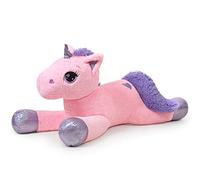 Yeqivo Giocattoli di Unicorno Gigante Peluche Animali di Peluche di Unicorno Viola Grande Arcobaleno Unicorn Plush （Rosa puro,60CM）