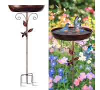 Yeqqzq Vasca per uccelli in metallo per esterni, vasche per uccelli staccabili per la liquidazione del giardino, vasche per uccelli e mangiatoie per uccelli, vaschette per uccelli per esterni