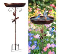 Yeqqzq Vasca per uccelli in metallo per esterni, vasche per uccelli staccabili per la liquidazione del giardino, vasche per uccelli e mangiatoie per uccelli, vaschette per uccelli per esterni