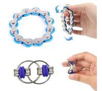 YEQUKK 2pcs Catena di Bicicletta Giocattolo Fidget Flippy Chain Game Set, giocattoli antistress antistress, ADHD, giocattolo antistress infinito, per ADD, autismo, adulti per Alleviare lo Stress della