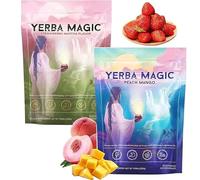 Yerba Magic PeAch MaNGo,Yerba Mate Instant Tea Powder, Magic Strawberry Matcha, Strawberry Matcha/PeAChs Mango, 4-in-1 Functional Blend,Focus and Gut Health (2pcs-Mix)