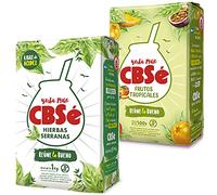 Yerba Mate Tè Set: CBSé Frutos Tropicales 500g + CBSé Hierbas Serranas 500g + Campione Regalo (40g) |Ricco di antiossidanti e vitamine, senza zucchero | Argentina