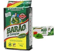Yerba Mate Tea Set Barao Chimarrao: De Cotegipe Nativa 1 kg + Tostado Mint 25 bustine di tè | Bevanda disintossicante ed energetica