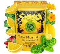 Yerba Mate Verde 'Menta Limon' 500g | Tè mate brasiliano con menta, citronella, radice di liquirizia, buccia di limone e rosa canina | Gusto rinfrescante | Foglie di mate verde sfuse