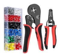 Yerbay Pinza Crimpatrice Kit con Pinze Spelafili e 1250 Capicorda Elettrici 0,08-16 mm² (AWG: 30-5), per Elettricisti, Uso di Riparazione fai da te Strumento a crimpare Autoregolante,Pinza Capicorda