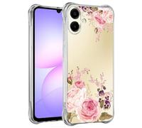 Yerebel Custodia per Galaxy A07 Case, per SamsungA07 SM-A075B Cute Cover, Trasparente Flessibile Bumper TPU Gomma Morbida Silicone Cover Custodie Telefono per Samsung Galaxy A07 Roseflower