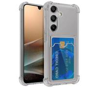 Yerebel Custodia per Galaxy A27/per SamsungA27 SM-A276B custodia con porta carte, custodie a portafoglio in TPU trasparente protettiva antiurto per Samsung Galaxy A27 grigio cristallo