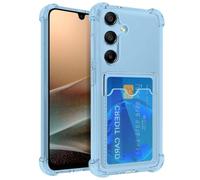 Yerebel Custodia per Galaxy A27/per SamsungA27 SM-A276B custodia con porta carte, custodie a portafoglio in TPU trasparente protettiva antiurto per Samsung Galaxy A27 blu cristallo