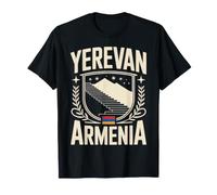 Yerevan Armenia - Emblema da Viaggio Souvenir Color Crema Maglietta