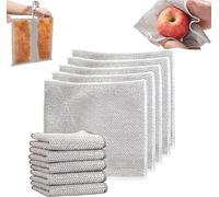 Yeria 5 panni multiuso per lavastoviglie in filo per bagnato e asciutto, panno per la pulizia della rete a catena, detergente in ghisa, panni riutilizzabili, panni per la pulizia della parte