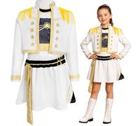 Yeria Costume da pop star per bambine - Set di 3 pezzi con frangia bianca, K-Pop Rumi Stage Performer Dress Up con guanti e fascia, per 3-4 anni, taglia 120, Halloween, carnevale (130) (150)