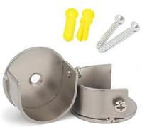 Yerleomit 2Pezzi Supporto Bastone Armadio, 28mm Supporti per Bastoni Tende Supporto Bastone Tenda Ganci per Bastone Tende per Asta Tende Montaggio a Parete Argento