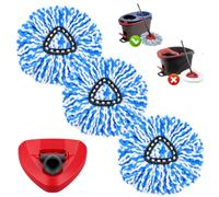 Yerozhui 3 panni di ricambio in microfibra con base compatibile con Vileda/O-Cedar H2Pro RinseClean Mop Head Replacement 2 Tank System Triangle Spin Cleaning Set durevole e riutilizzabile