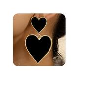 YERTTER Orecchini pendenti a forma di cuore in oro nero vintage, con nappa, per donne, matrimoni, feste e balli studenteschi