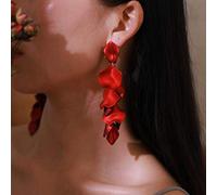 YERTTER Orecchini pendenti lunghi in acrilico con petali di rosa, stile bohémien, per donne e ragazze, Acrilico, Acrilico.