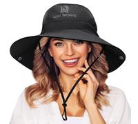 YERUUE Cappello da Pescatore Uomo Donna UV Traspirante Cappello da Sole Cappello Safari in Pieghevole per Giardinaggio Viaggio Escursionismo Pesca 55-60CM(Nylon, Nero)