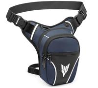 YERUUE Marsupio Gamba Moto Impermeabile per Uomo Donna Capacità Espandibile Borsello da Gamba Regolabile con Cintura Riflettente Marsupio Cosciale Uomo per Viaggi in Moto Campeggio Outdoor (Blu scuro)
