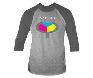 YES - 90125 GREY 3/4 Sleeve Baseball Tee Small