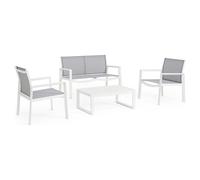 Yes Everyday Set da esterno alluminio, textilene KALLEN 4 posti Bianco 0663601