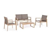 Yes Everyday Set da esterno alluminio, textilene KALLEN 4 posti Naturale 0663603