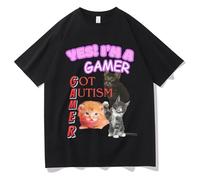 Yes i am a Game T-Shirt Casual con Collo Rotondo e Maniche Corte, dal Design Divertente e Stravagante.