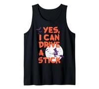 Yes I Can Drive A Stick Strega Divertente Halloween Luna Canotta