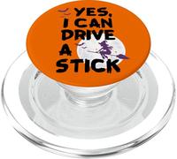 Yes I Can Drive A Stick Strega Divertente Halloween Luna PopSockets PopGrip per MagSafe