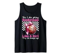 Yes I Do Play Basket Like A Girl Mom Coquette Bow Canotta