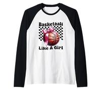 Yes I Do Play Basket Like A Girl Mom Coquette Bow Maglia con Maniche Raglan
