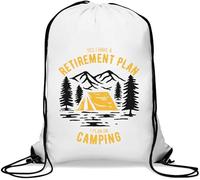 Yes I Have Retirement Plan I Plan On Camping Gym Sack Casual Drawstring Bag Bianco, bianco, Taglia unica