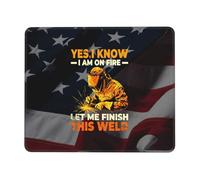 Yes I Know I Am On Fire Worker Welder & Welding Tappetini per Il Mouse Soffice Mousemat Base in Gomma Tappetino Mouse per Ufficio Casa Lavoro 25X30Cm