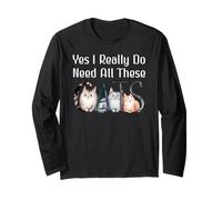 Yes I Really Do Need All These Cats Funny Cat Lovers Cat Mom Maglia a Manica