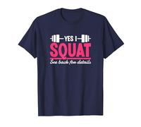 Yes I Squat See Back for Details Palestra Allenamento Maglietta, Uomo, Navy, 5XL