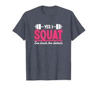 Yes I Squat See Back for Details Palestra Allenamento Maglietta, Uomo, Pervinca, XXL