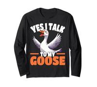Yes I Talk To My Goose Funny Goose Amante Umorismo Maglia a Manica