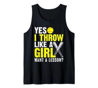 Yes I Throw Like A Girl Want A Softball Lesson Girl Canotta