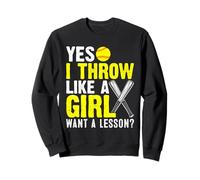 Yes I Throw Like A Girl Want A Softball Lesson Girl Felpa