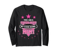 Yes I'm A Superhero Nome in codice Mimi Funny Mother's Day Maglia a Manica