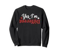 Yes I'm Different Retro Distressed Typography Felpa